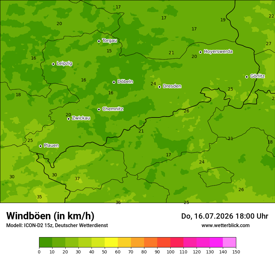 Maximale Windböen