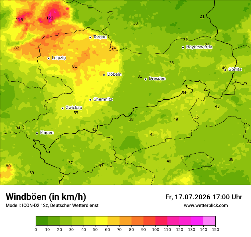 Maximale Windböen