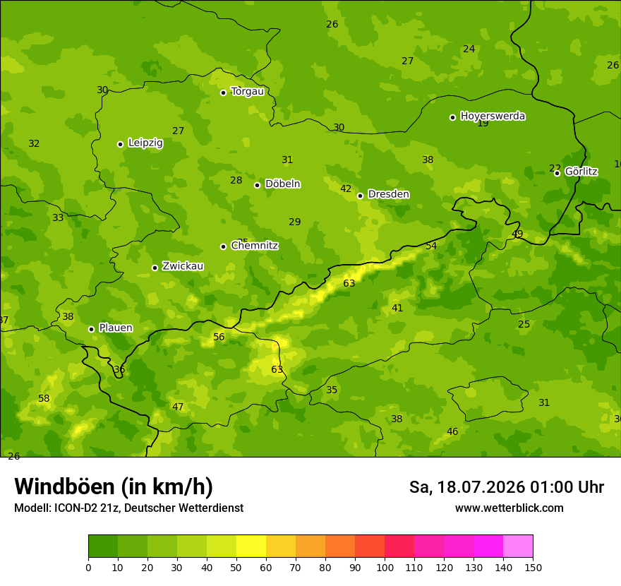 Maximale Windböen