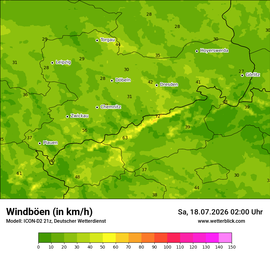 Maximale Windböen