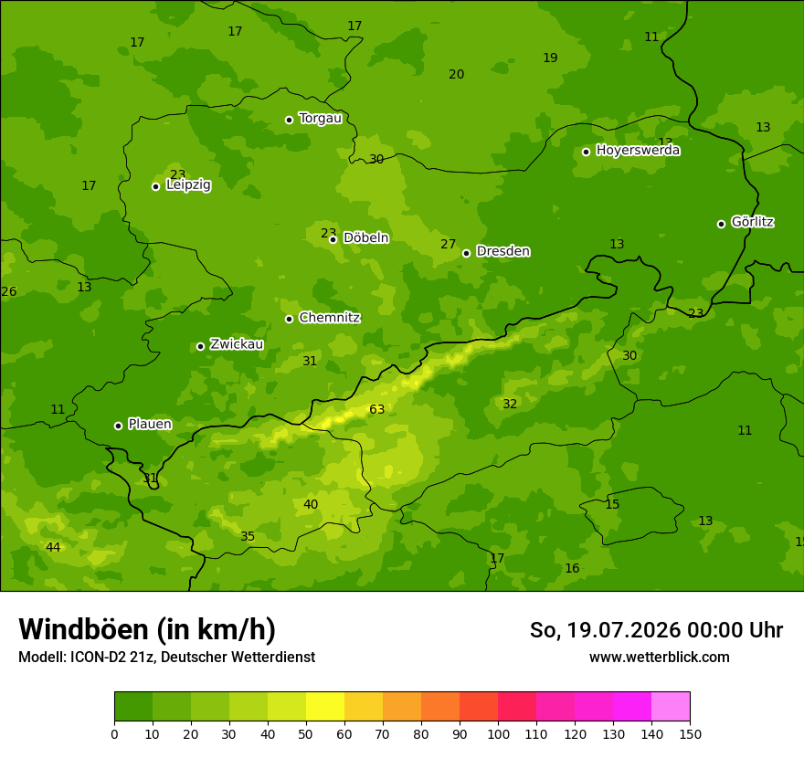 Maximale Windböen