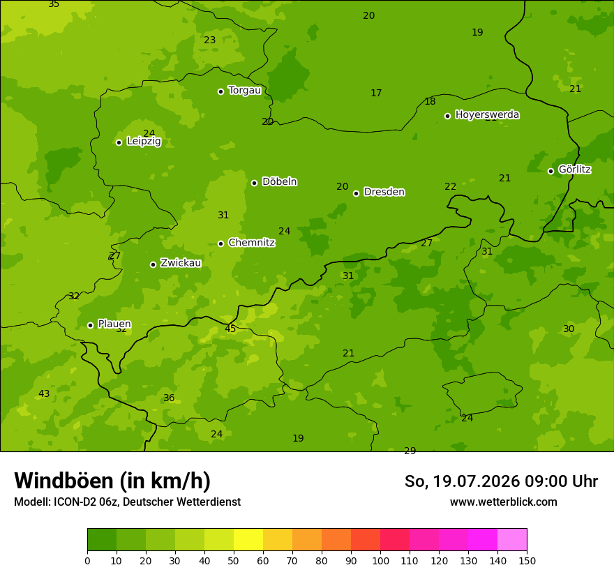 Maximale Windböen