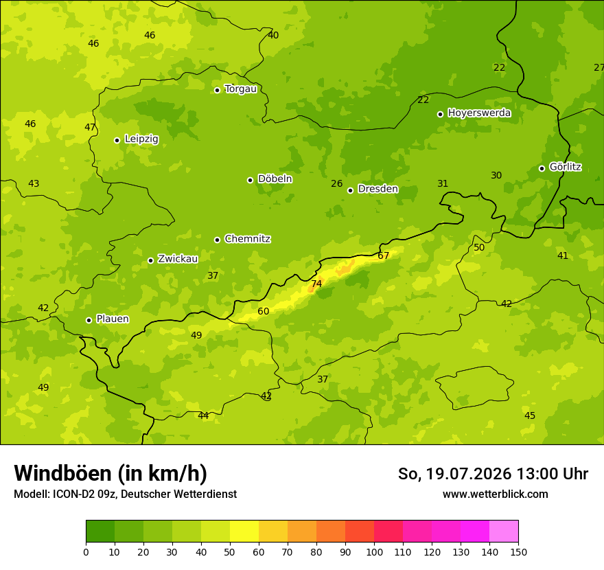 Maximale Windböen