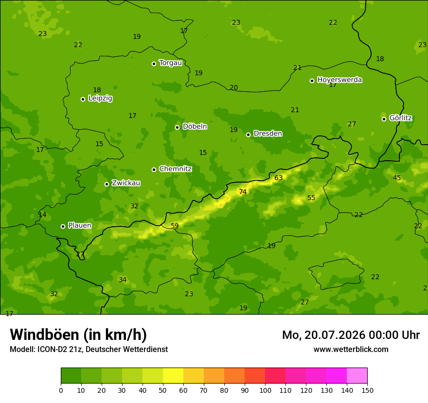 Maximale Windböen