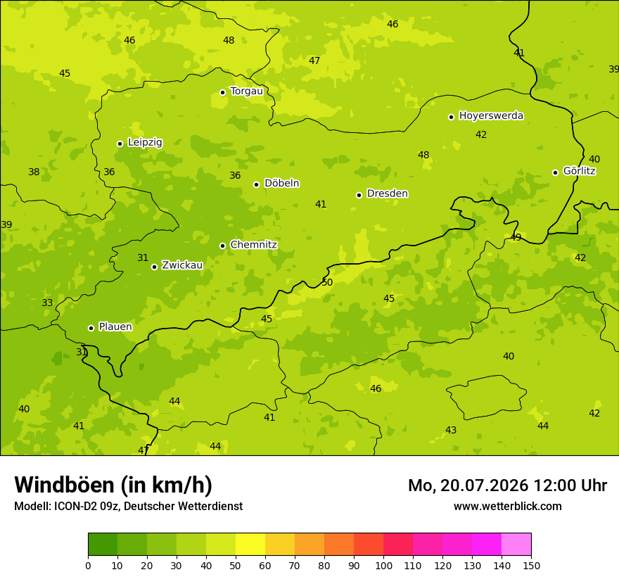 Maximale Windböen
