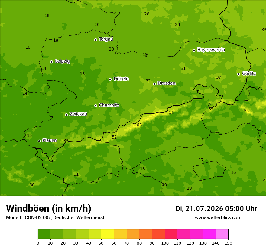 Maximale Windböen