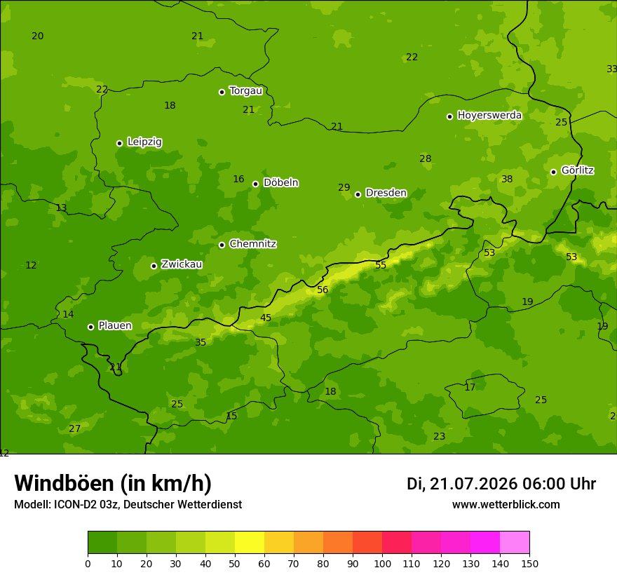 Maximale Windböen