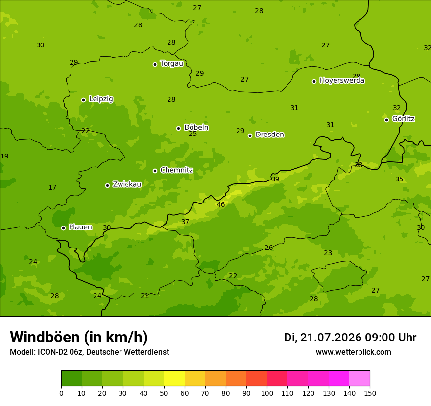 Maximale Windböen