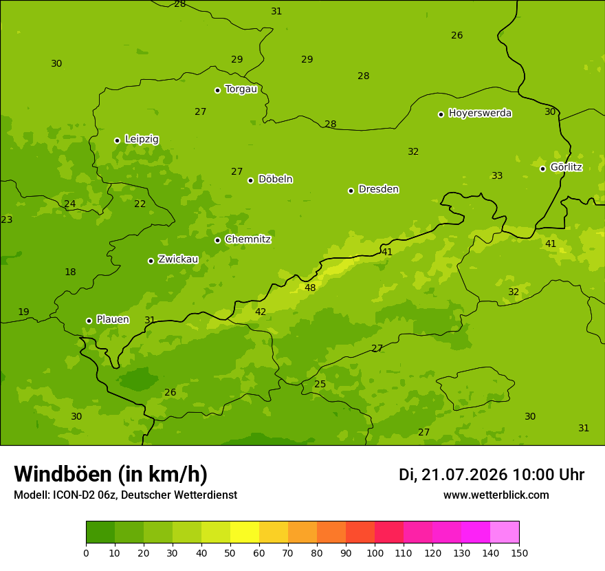 Maximale Windböen