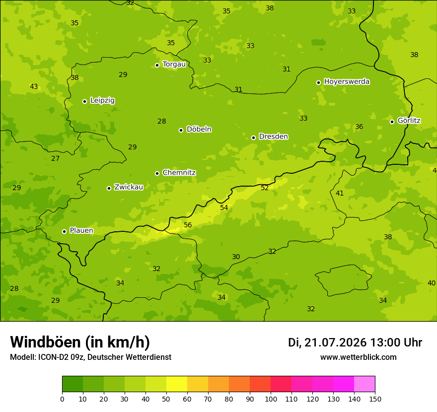 Maximale Windböen