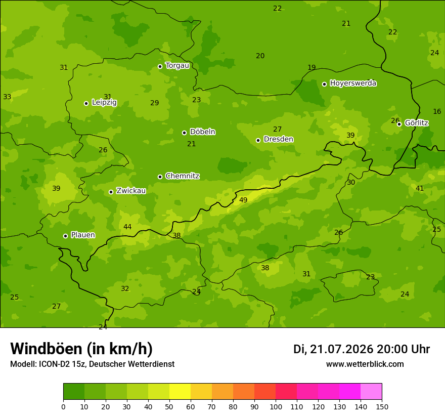 Maximale Windböen