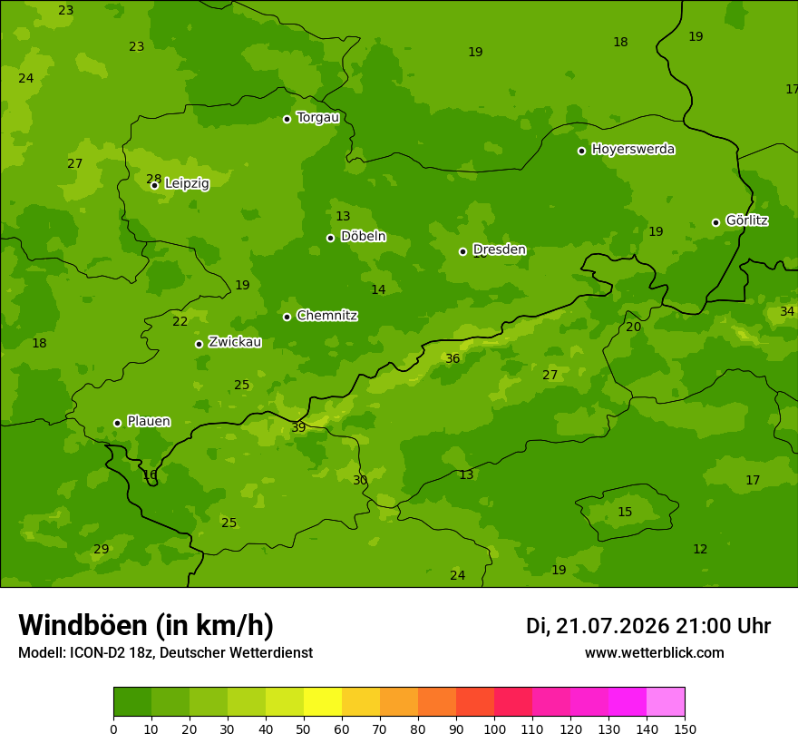 Maximale Windböen