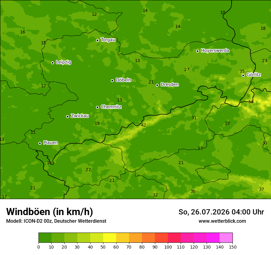 Maximale Windböen