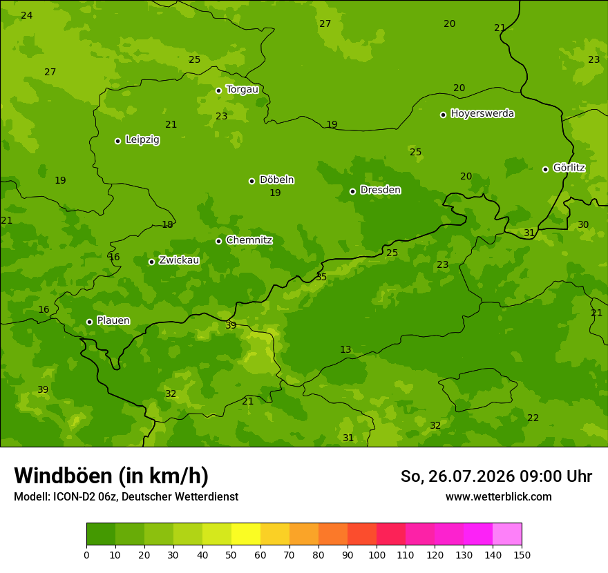 Maximale Windböen
