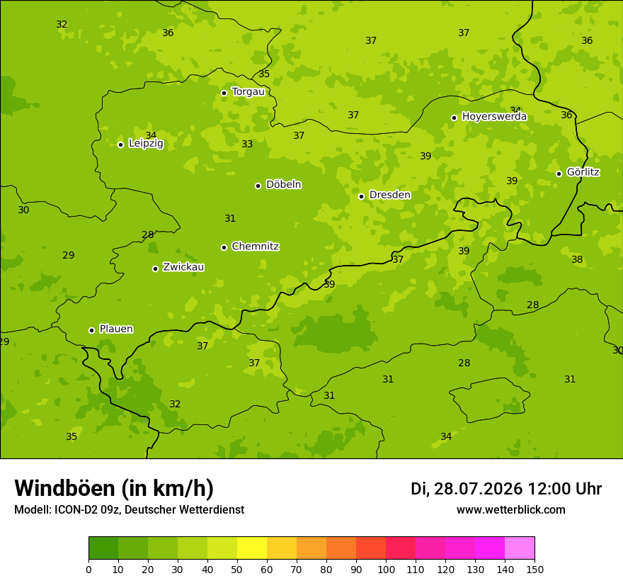 Maximale Windböen