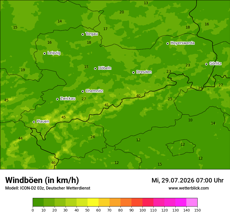 Maximale Windböen