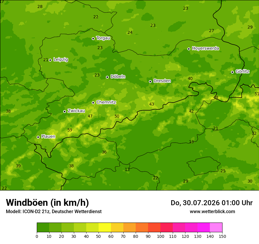 Maximale Windböen