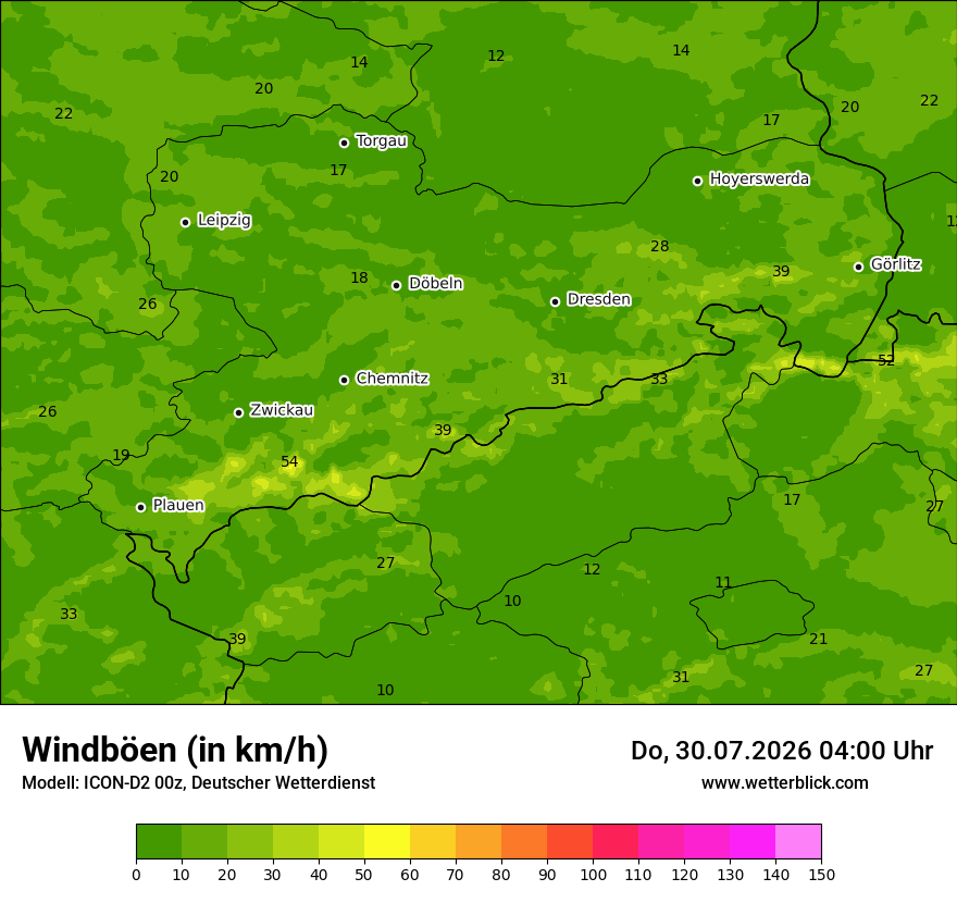 Maximale Windböen