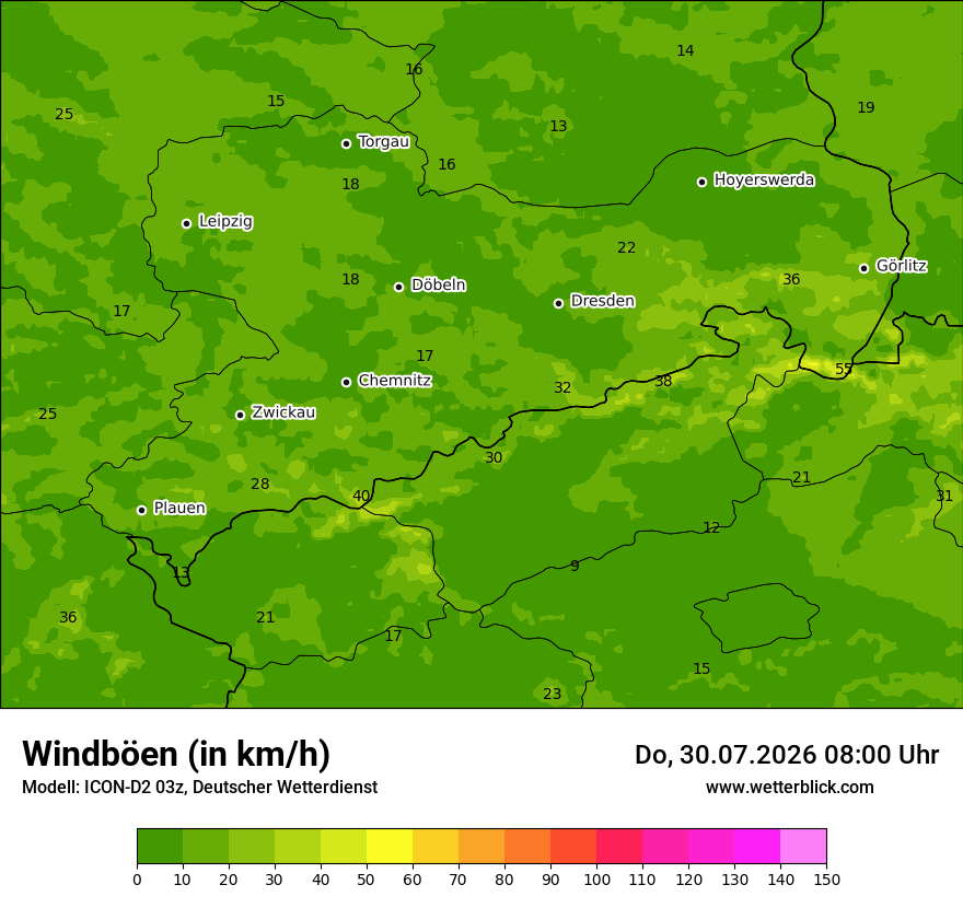 Maximale Windböen