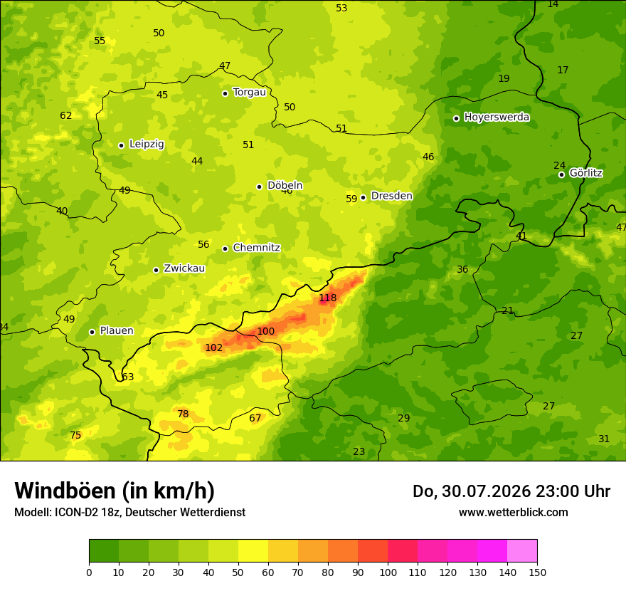 Maximale Windböen