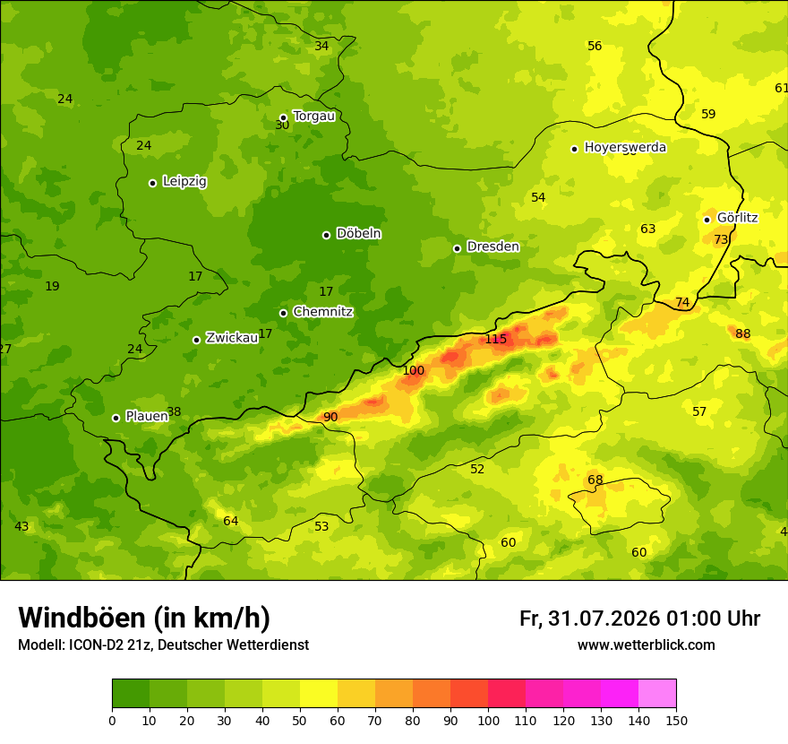 Maximale Windböen