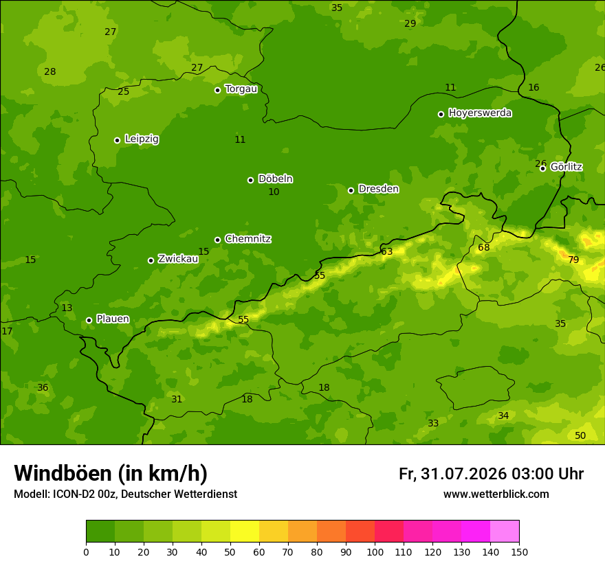 Maximale Windböen