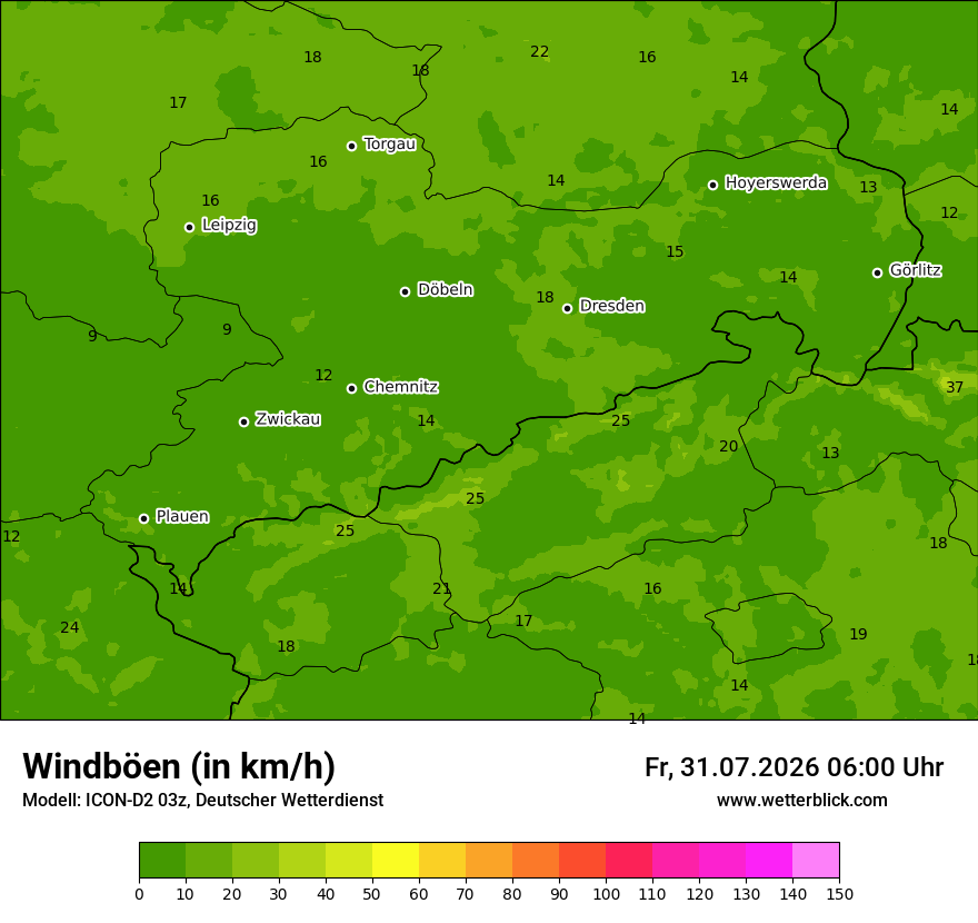 Maximale Windböen