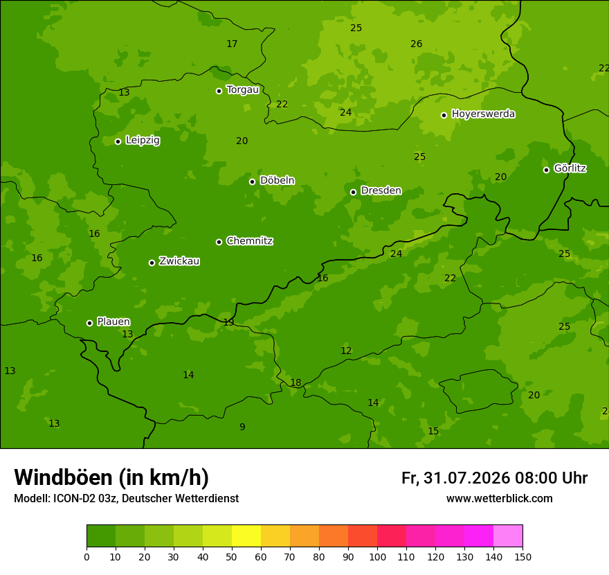 Maximale Windböen
