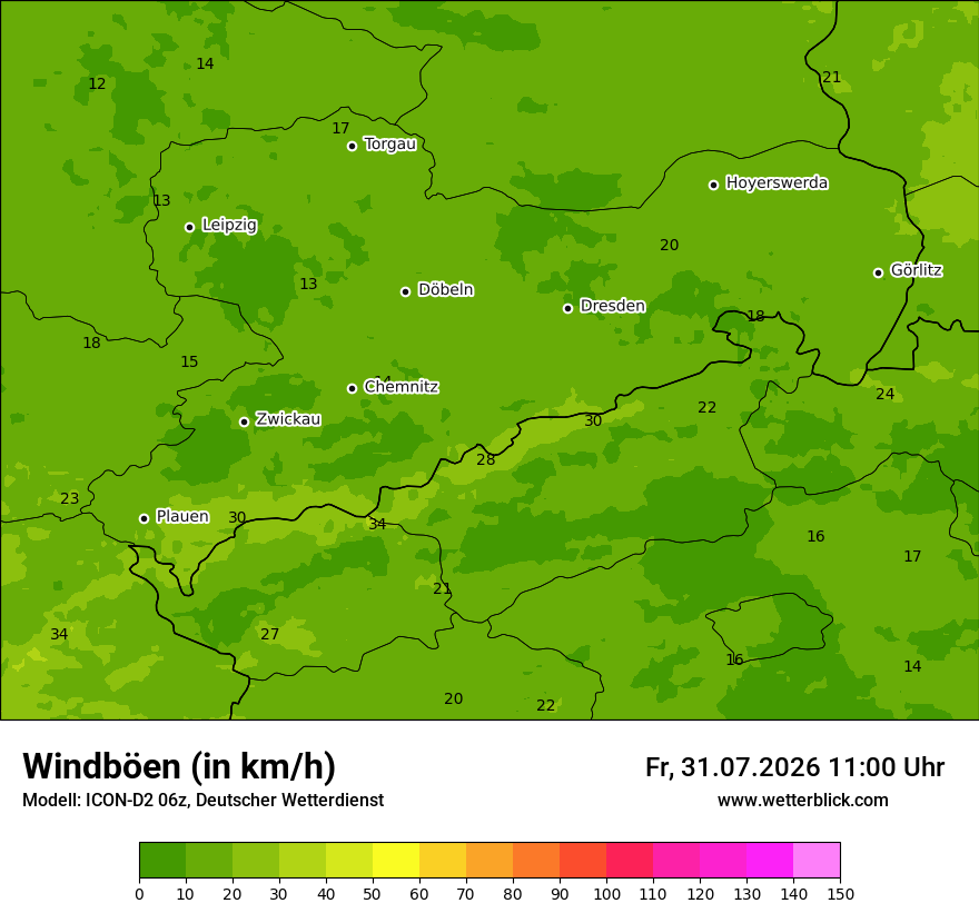 Maximale Windböen
