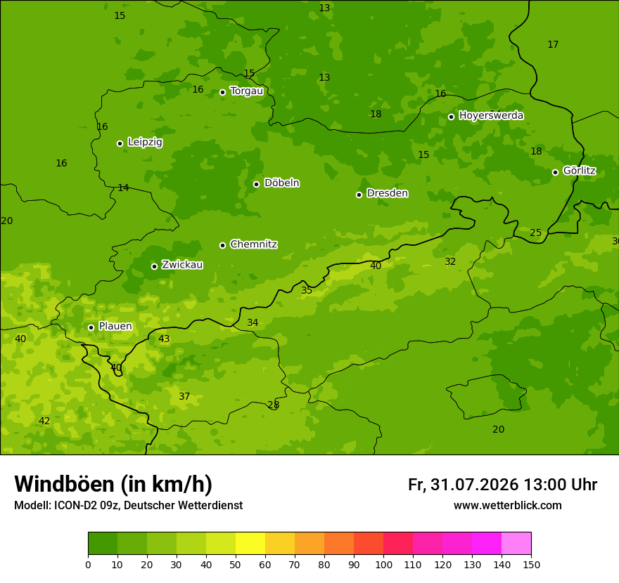 Maximale Windböen
