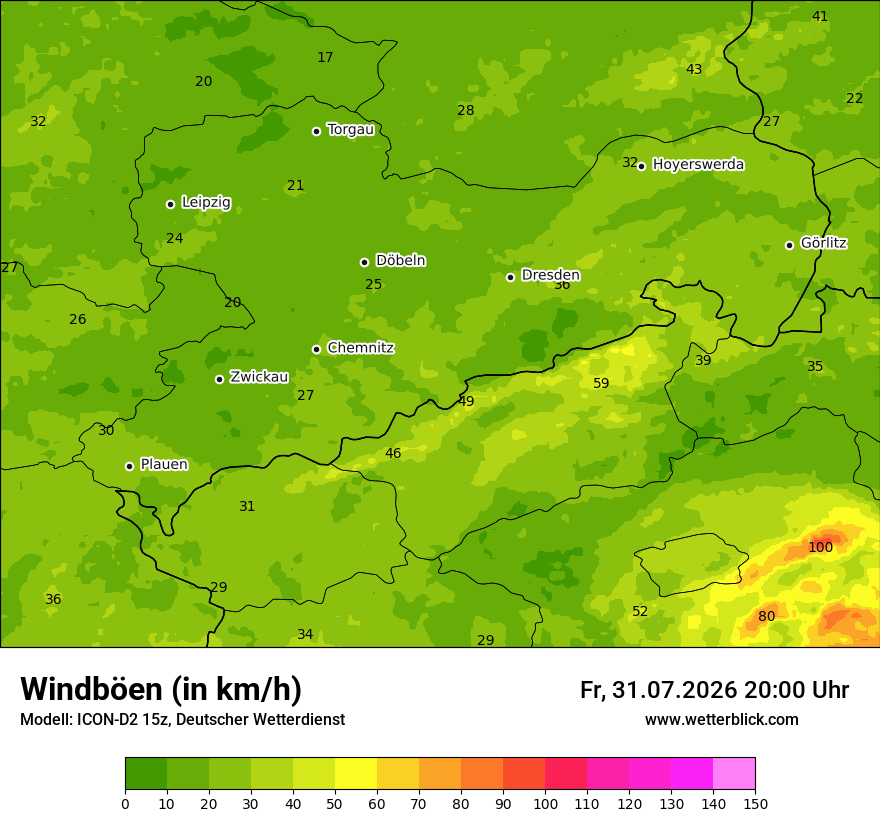Maximale Windböen