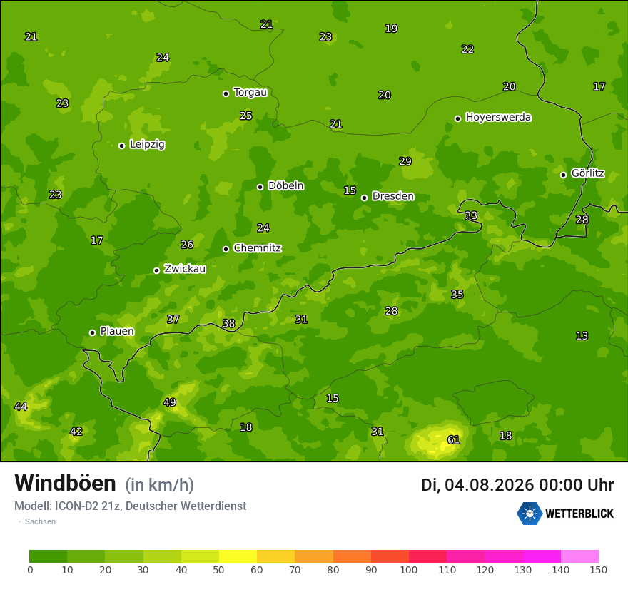 Maximale Windböen