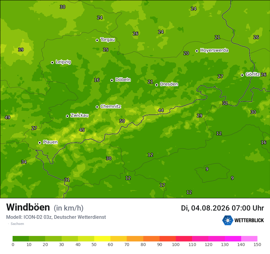 Maximale Windböen