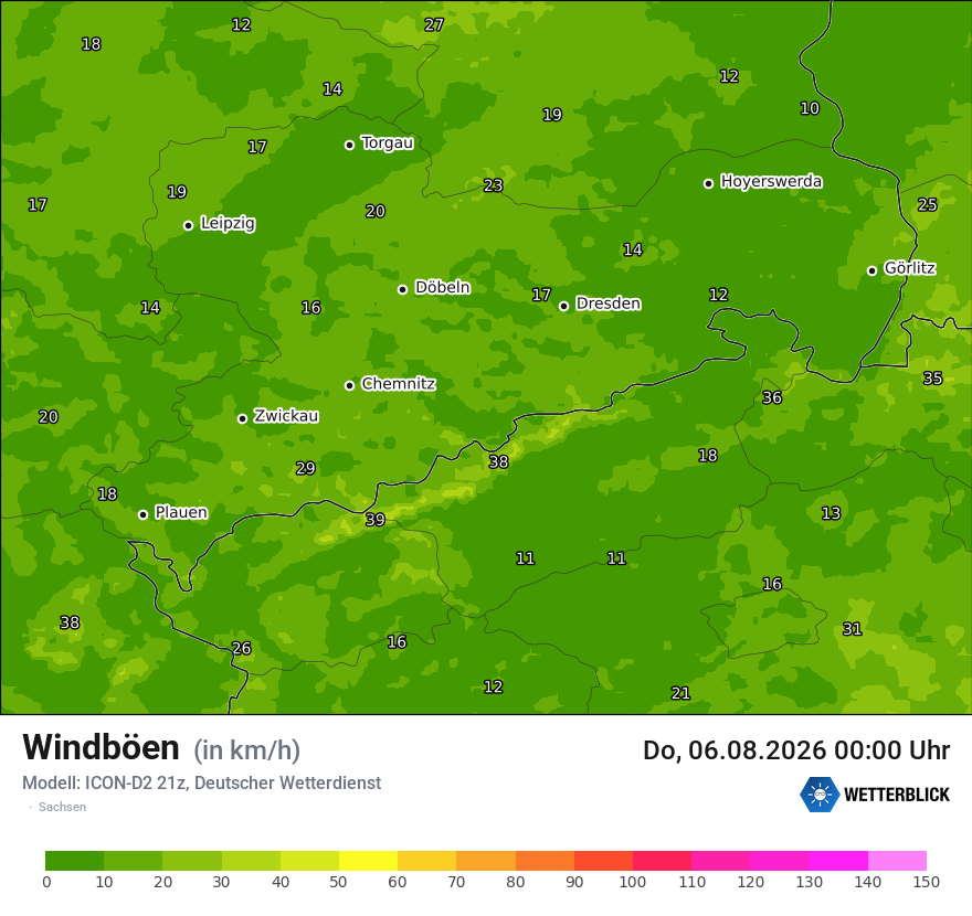Maximale Windböen