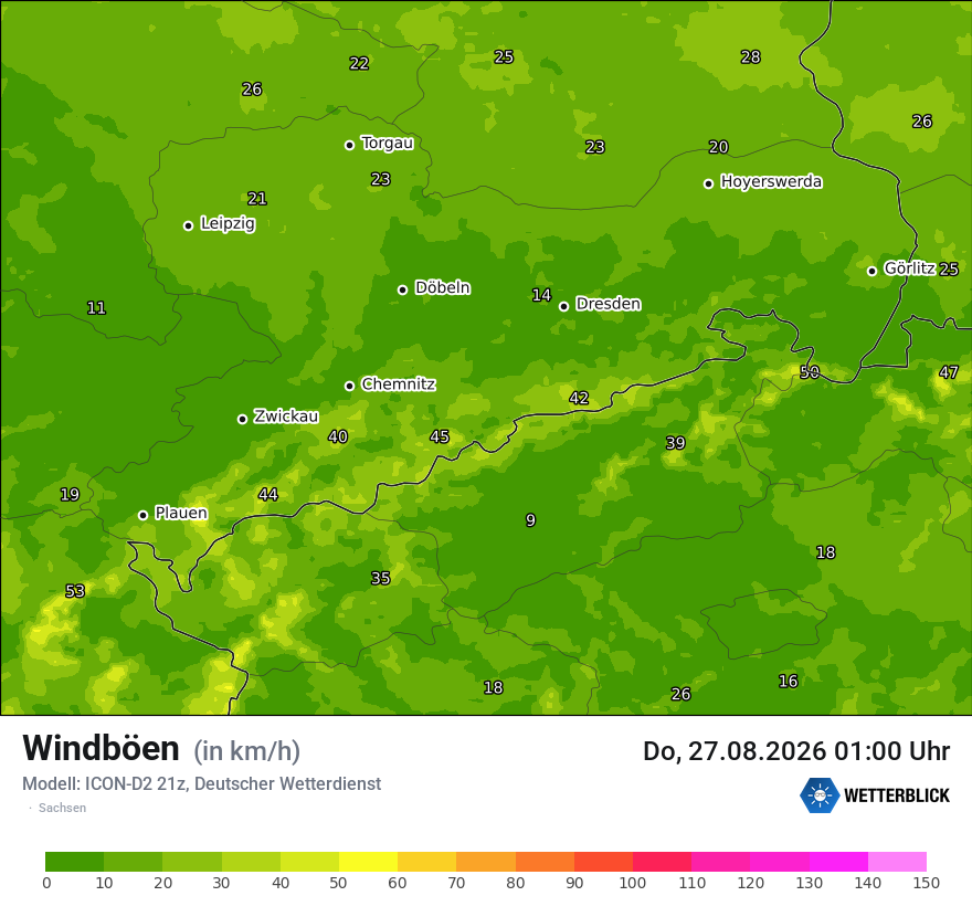 Maximale Windböen