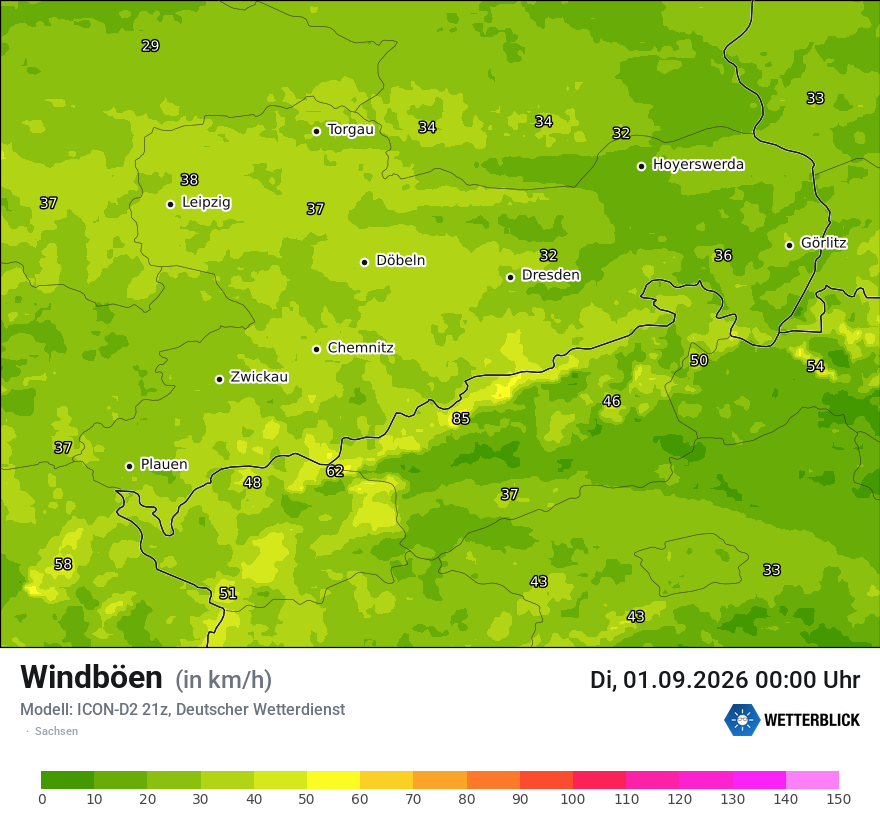 Maximale Windböen