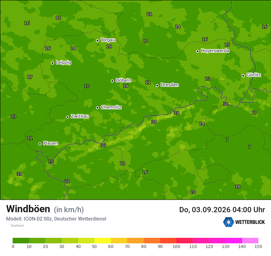 Maximale Windböen