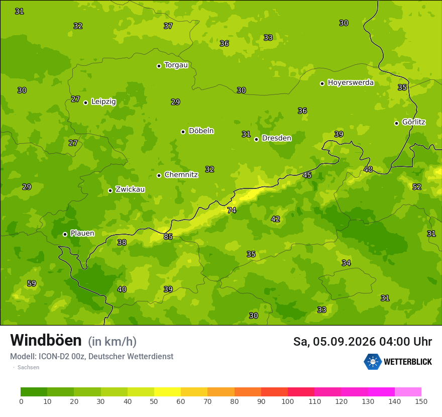 Maximale Windböen