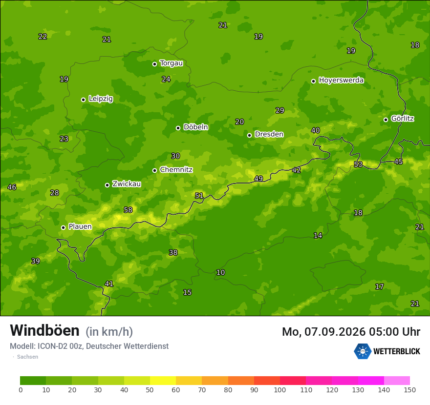 Maximale Windböen
