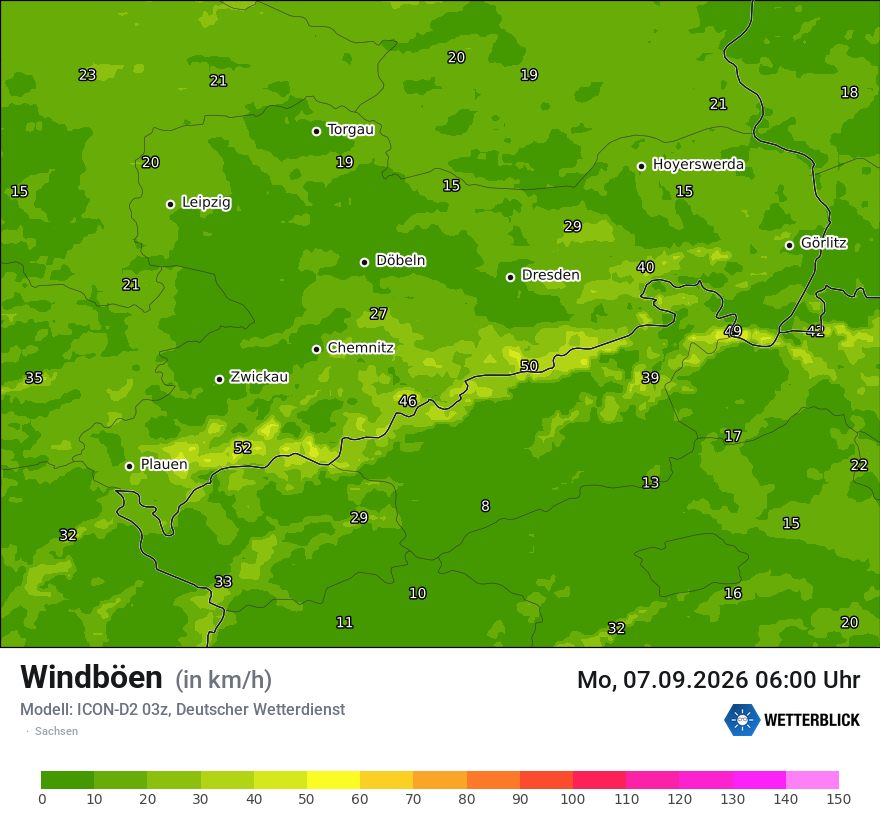 Maximale Windböen