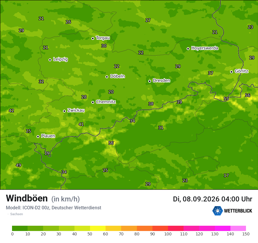 Maximale Windböen