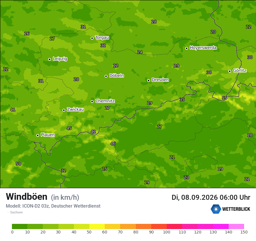 Maximale Windböen
