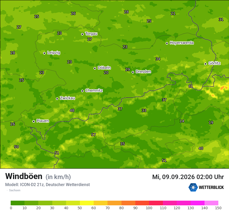 Maximale Windböen