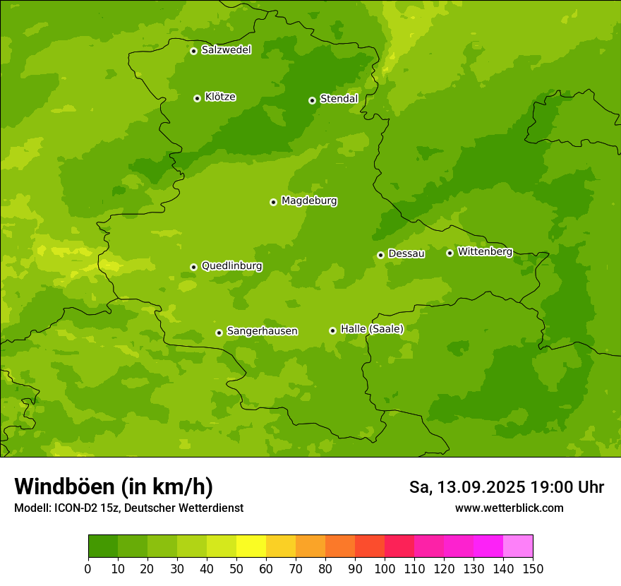 Modellkarten Windgeschwindigkeit