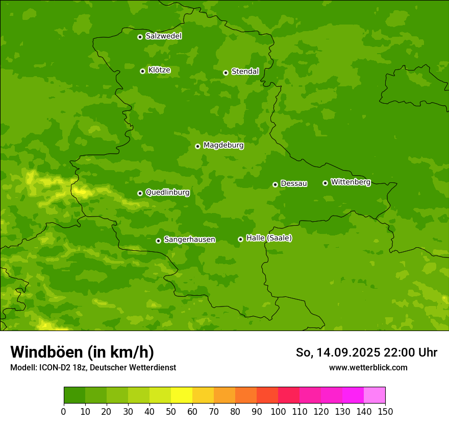 Modellkarten Windgeschwindigkeit