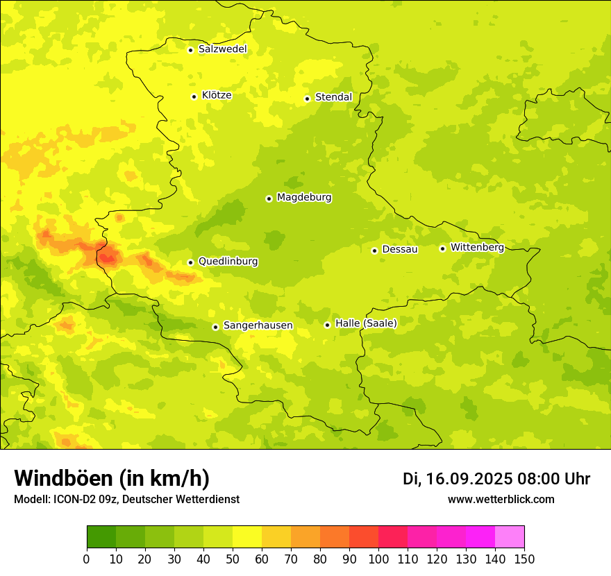 Modellkarten Windgeschwindigkeit