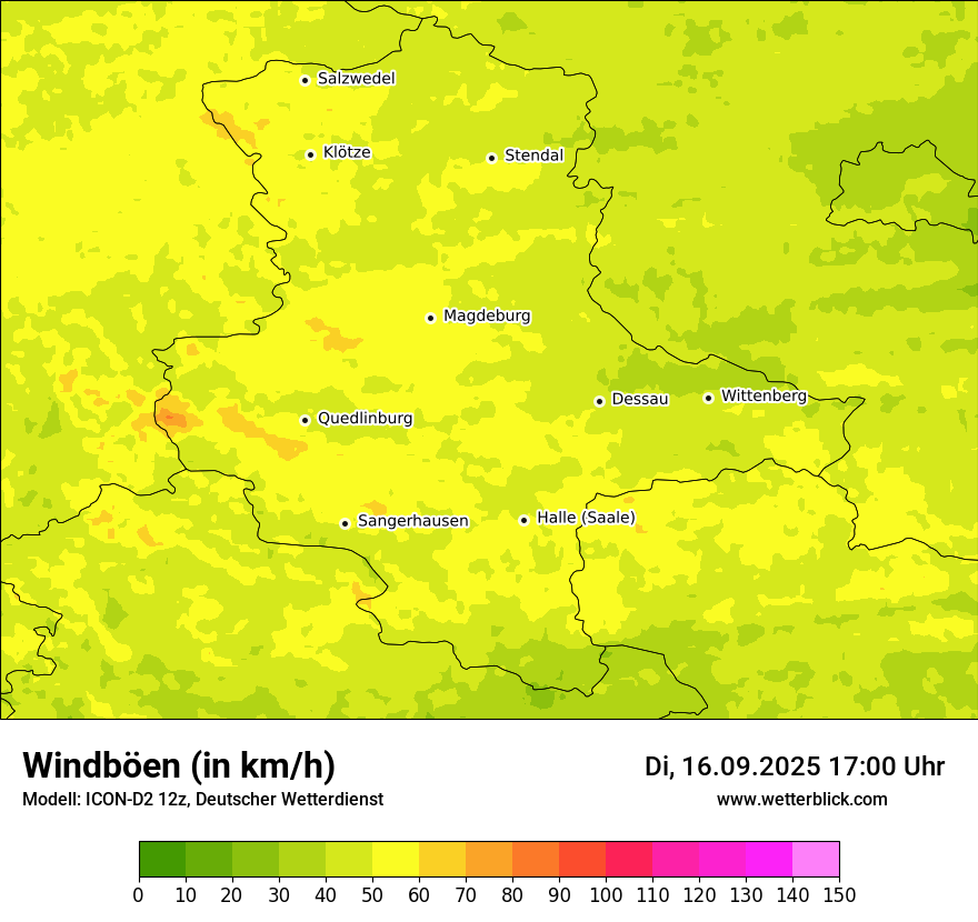 Modellkarten Windgeschwindigkeit