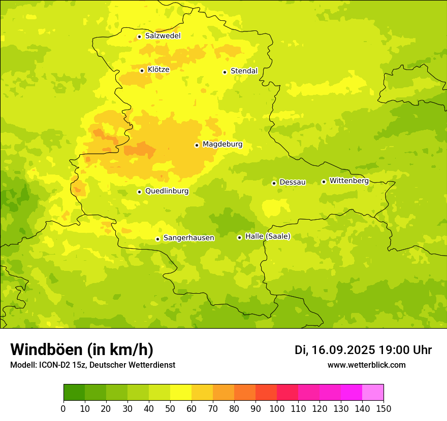 Modellkarten Windgeschwindigkeit