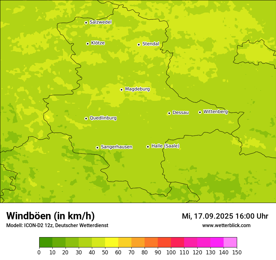 Modellkarten Windgeschwindigkeit