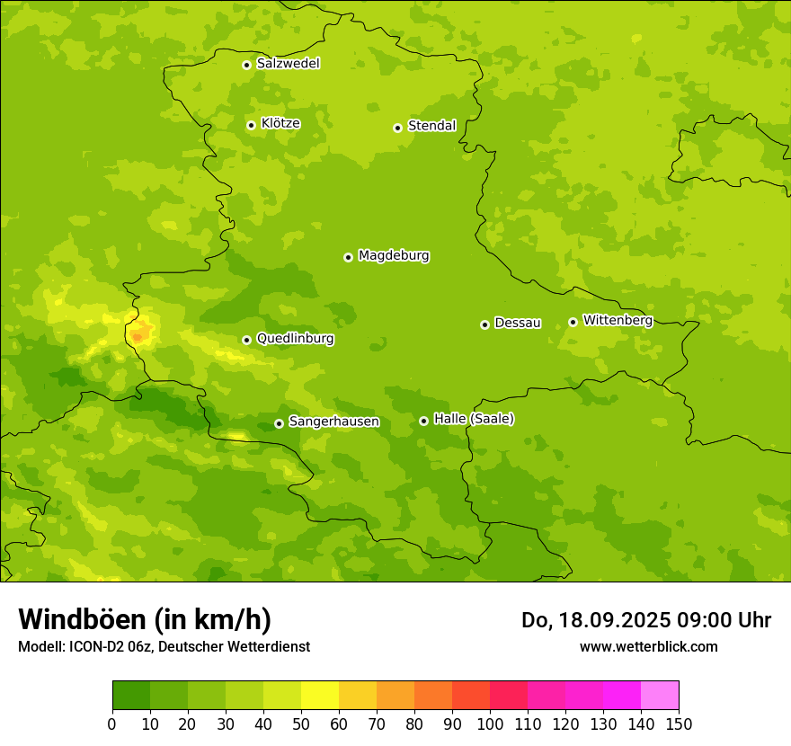 Modellkarten Windgeschwindigkeit